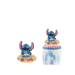 Topper Tort Stitch Happy Birthday Cu Lățime De 14cm Și Înălțime De 12.7cm