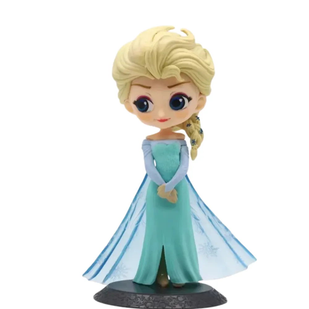 Figurină de tort Elsa Frozen cu înălțime de 16 cm pe bază circulară neagră