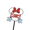 opper Tort Minnie Mouse Happy Birthday Cu Fundiță Roșie Și Mânuși Albe