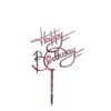 Topper Tort Happy Birthday Rose Gold Oglinda Cu Scris Elegant Pentru Petreceri De Fete