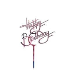 Topper Tort Happy Birthday Rose Gold Oglinda Cu Scris Elegant Pentru Petreceri De Fete
