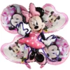 Set 5 baloane folie cu Minnie Mouse roz inimi si baloane rotunde Happy Birthday