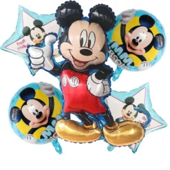 set baloane mickey mouse clasic cu figurina 80 cm si stele